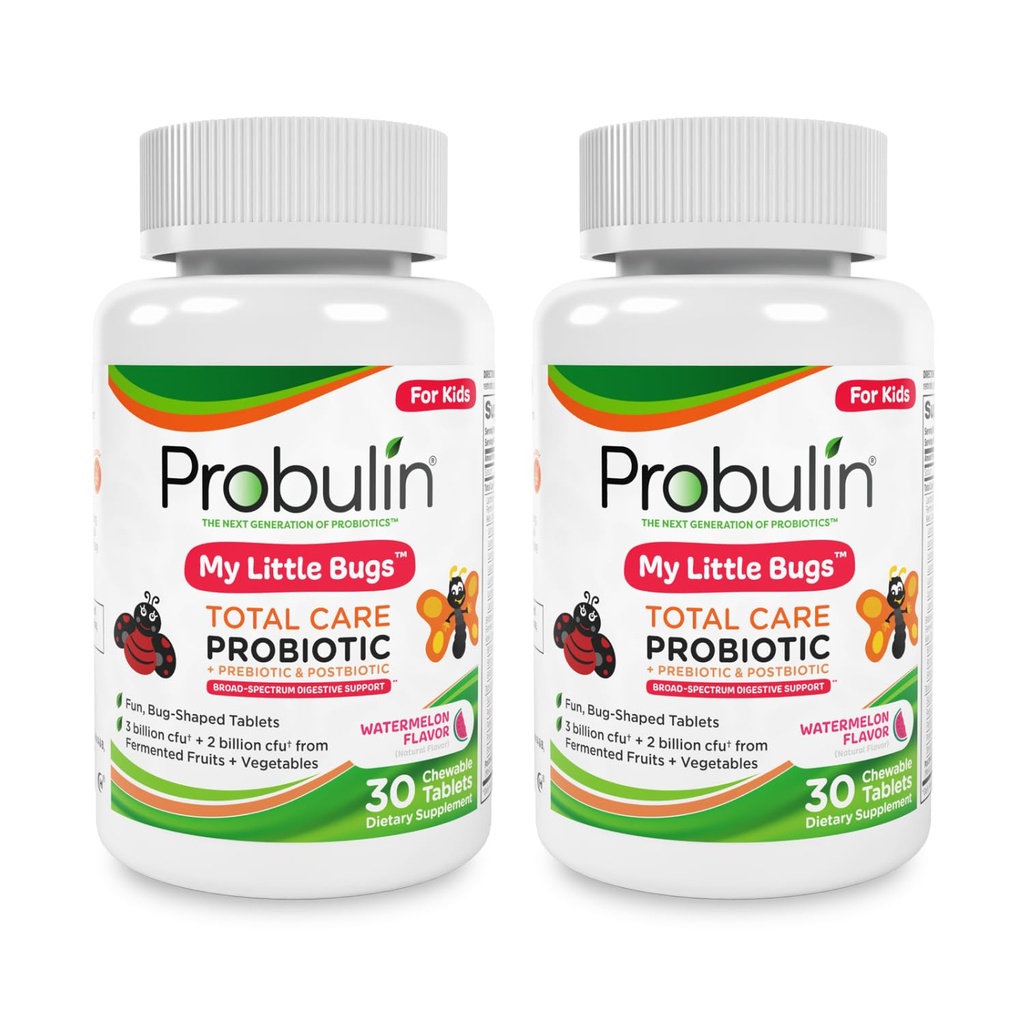 Probulin Total Care My Little Bugs Prebiotica, Probiotica & Postbiotica - 5 Miljard CFU - 15 Strains - 30 Kauwtabletten (Twin Pack)