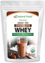 Organic Chocolate Whey Protein Powder Concentrate - Grass Fed & Raised in USA - Non GMO, Gluten Free & Undenatured - No Sugar Added, Sweetened With Stevia - No Hormones or Antibiotics - 1 lbs