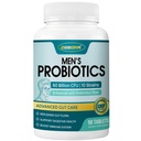 ZEBORA Probiotica voor mannen en prebiotica voor de spijsvertering van de gezondheid, 90 tabletten, 60 miljard CFUs voor de gezondheid van de immuunsysteem en de darmen, 10 strains, hypoallergeen probiotica, plat stabiel, glutenvrij en sojavrij