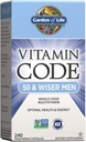 Garden of Life Vitamin Code 50 & Wiser Men Raw Whole Food Multivitamine, Vitaminen voor mannen boven de 50 voor Prostaat Gezondheid, Gezond Hart, Bloeddruk, 240 Vegetarische Capsules *Verpakking mei Vary