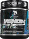 DRAGON PHARMA Venom Extreme Potency Pre-Workout, Laser Sharp Focus + Energy, Intense Performance, Bewezen Ingrediënten voor Verbeterde Vasodilatatie & Endurance (40 Servers, Blue Raspberry)