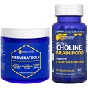 NATUURLIJKE STAKKEN Acetylcholine Brain Food + Resveratrol Supplement Bundle - Ondersteunt cognitieve functie & hersenveroudering* - 120 Totaal Capsules