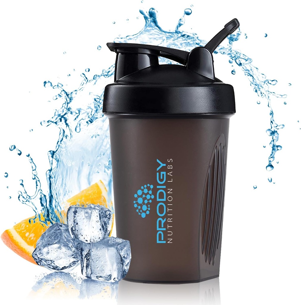 Prodigy Nutrition Labs Premium Shaker Bottle Perfect voor eiwitshakes en preworkout -14 Ounce (zwart)