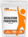 BulkSupplements.com Dicalciumfosfaatpoeder - Calciumsupplement, DCP-supplement - Unflavored & Glutenvrij, 2g per portie, 250g (8.8 oz) (verpakking van 1)