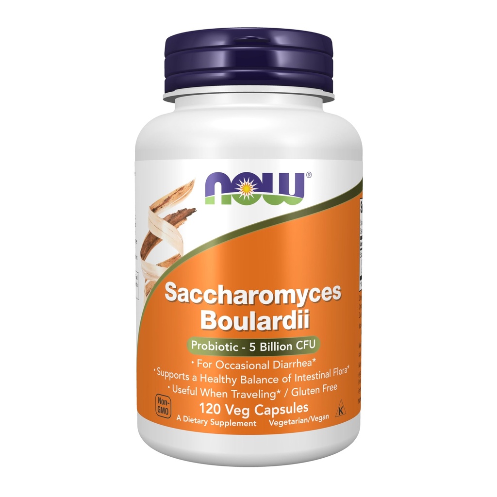 NOW Foods Supplements, Saccharomyces Boulardii, 5 miljard CFU Probiotic, 120 Veg Capsules
