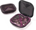 1 Pack Small Paarse Pillen Organisator, 4 Compartiments, Compacte Stijlvolle Reizen Camping Pill Box Daily Medicine Pill Case, Draagbaar en vochtdicht om vitamines, medicijnen en supplementen op te slaan