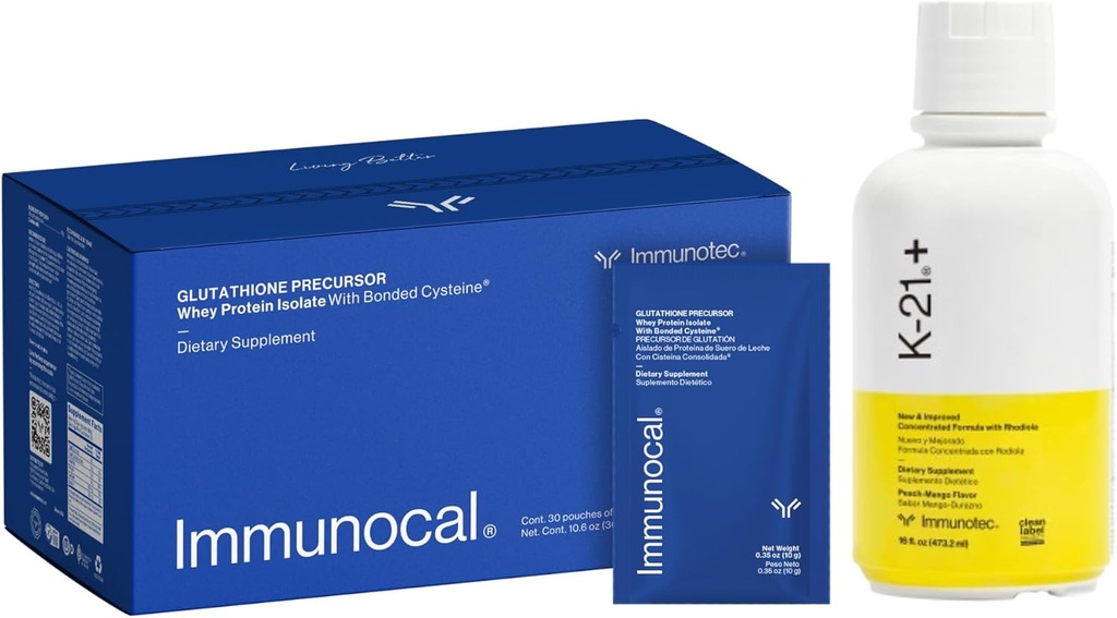 Immunocal Bundle with K-21 - Gluthathion Precursor, Wei Protein Isolaat & Herbal Adaptogen Blend with Rhodiola Rhosea