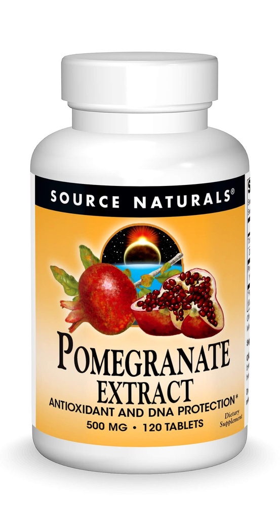 Bron Naturals Granaatappel Extract 500mg Compleet Volle Fruit Ellagic Acid Antioxidant & Added Fiber - 120 tabletten
