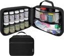 Grote gewatteerde pil fles Organisator, Medicine Bag, Case, Carrier voor Medicijnen, Vitaminen, en Medical Supplies - Travel Medicine Organizer en Home Storage Med Bag - Zwart (Zonder slot)