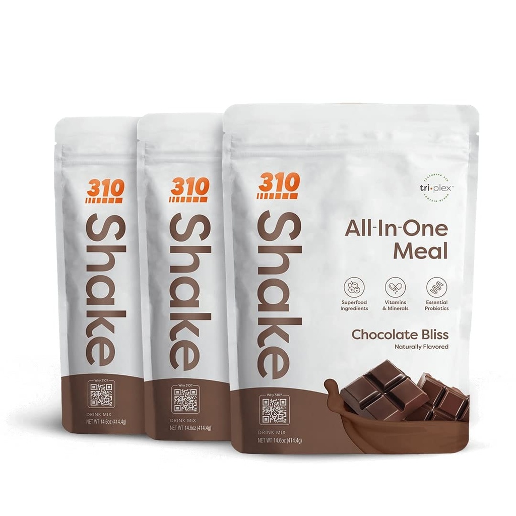 310 Voeding Alles-in-één Maaltijd vervangingsshake - nieuwe formule met vezelrijke Vegan Superfood Blend - natuurlijke zoetstoffen - lage Carb Shake, Keto & Paleo Vriendelijk - glutenvrij - 26 essentiële vitaminen en mineralen - Triple Flavor Pack