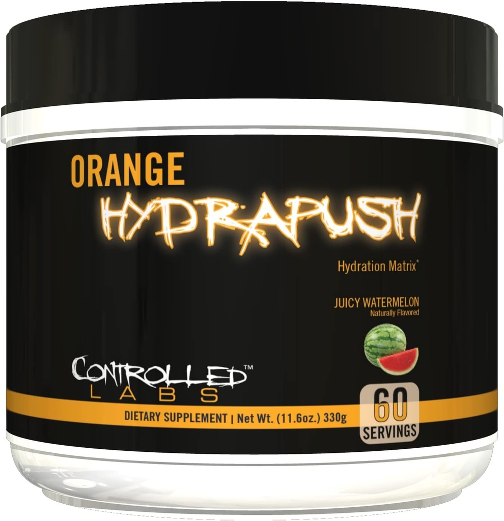 CONTROLED LABS Orange HydraPush Electrolyte Powder, 60 Servings - Advanced Sugar-Free Hydrating Recovery Drink Mix with Coconut Water & Taurine - Boost Energy & Endurance (Watermeloen)
