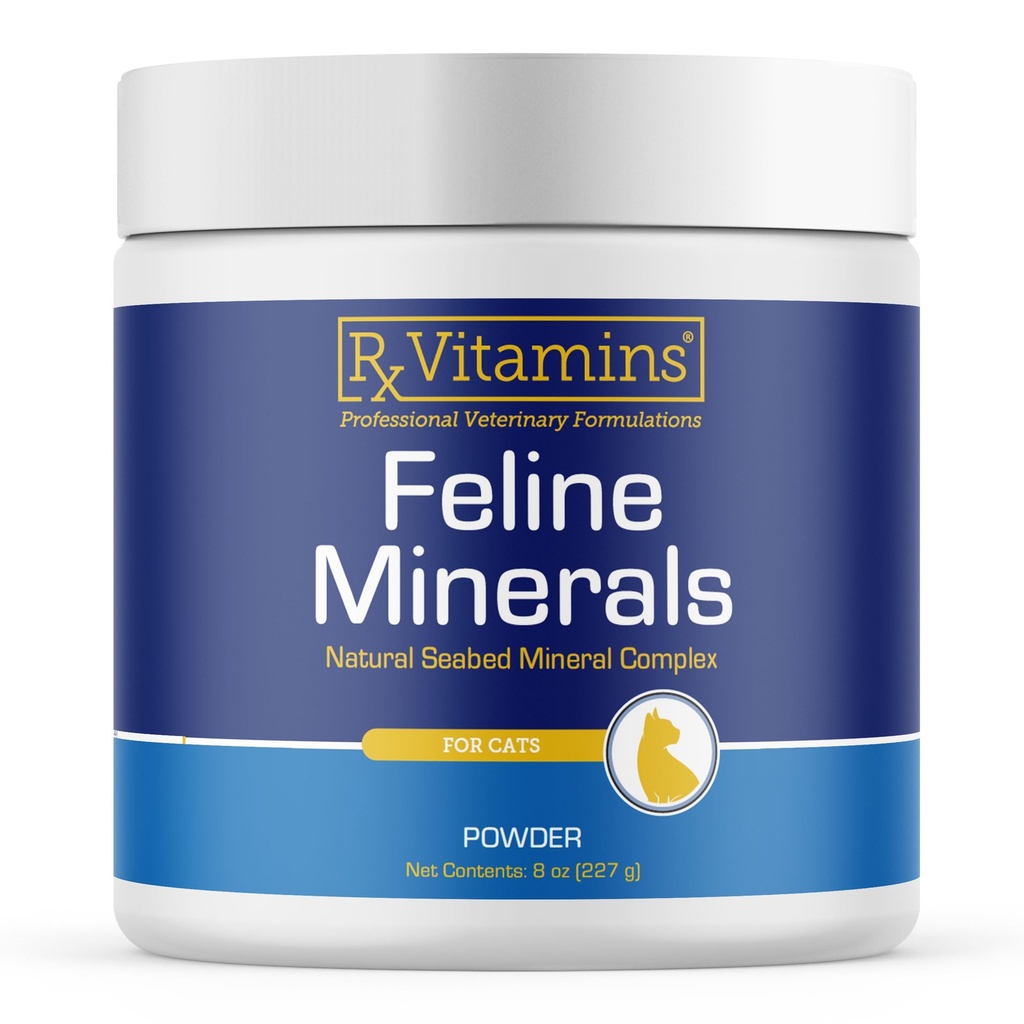 Rx Vitamins Feline Minerals - Taurine for Cat Heart Health - Calcium for Joint Supplement - Immune Support for Cats with Magnesium & Potassium - Skin and Coat Supplement - 8oz