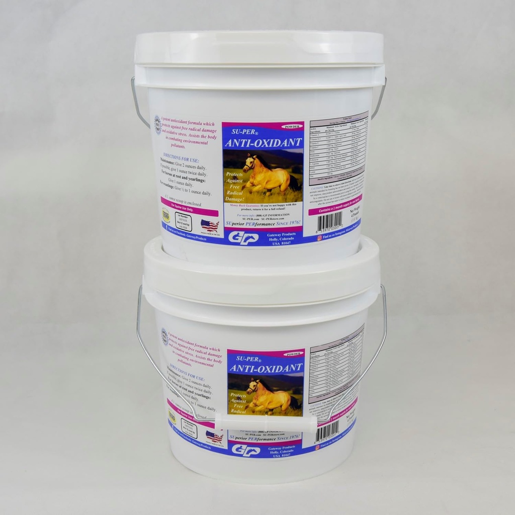 SU-PER Antioxidant Supplement voor paarden - Equine Selenium Vitaminen & Essentiële Antioxidant Ondersteuning - 4 Ponden, (2 Pack)