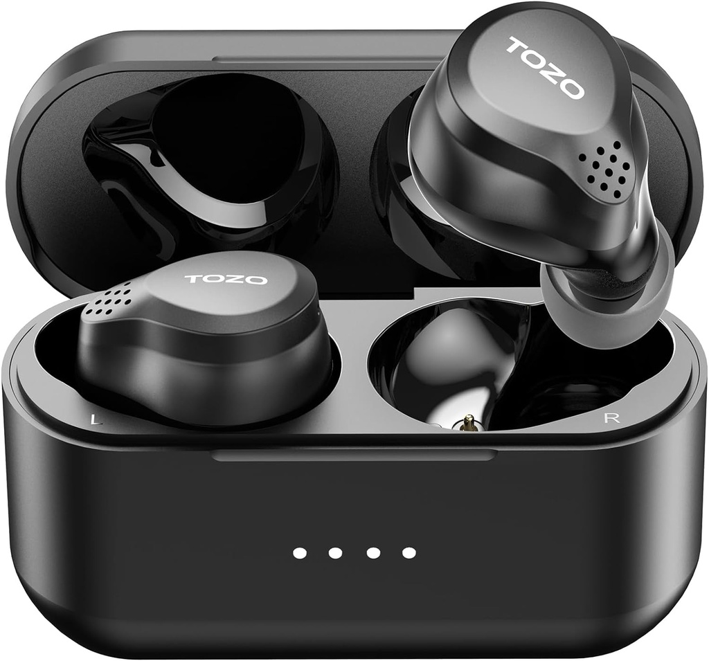 TOZO New NC7 All-Function Hybrid Active Noise Cancelling Draadloze oordopjes, Bluetooth 5.3 Hoofdtelefoons met Ultra Long 72H Playtime, in-Ear Detection, App aanpassing, Onderdompelend geluid Deep Bass Headset