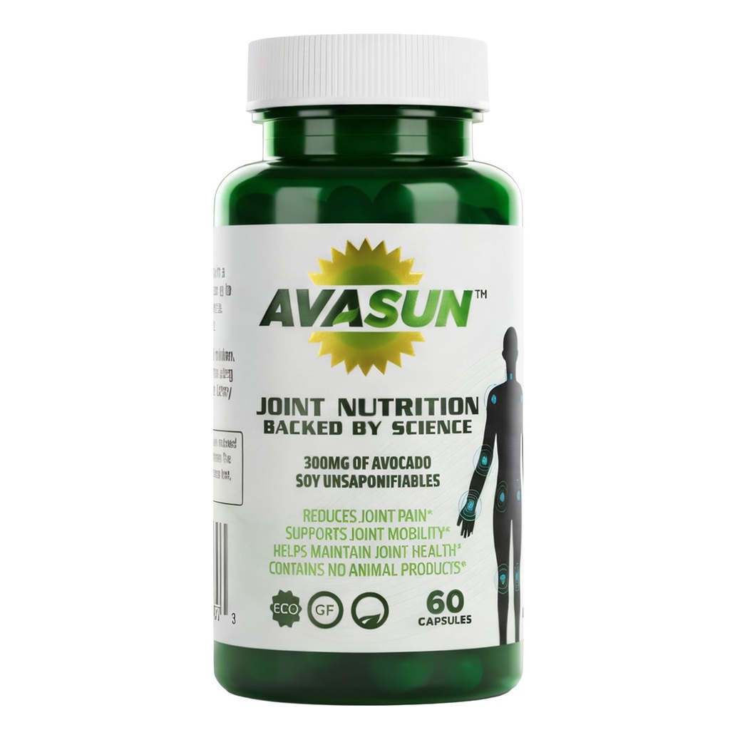 Joint Health Support Supplement, ondersteund door de wetenschap, Avocado Soy Onverzeepbaar, 300Mg ASU, Plant Based, Zuivelvrij, Glutenvrij, Niet-GMO, 60 Dagelijkse Capsules per fles (2 maanden levering)