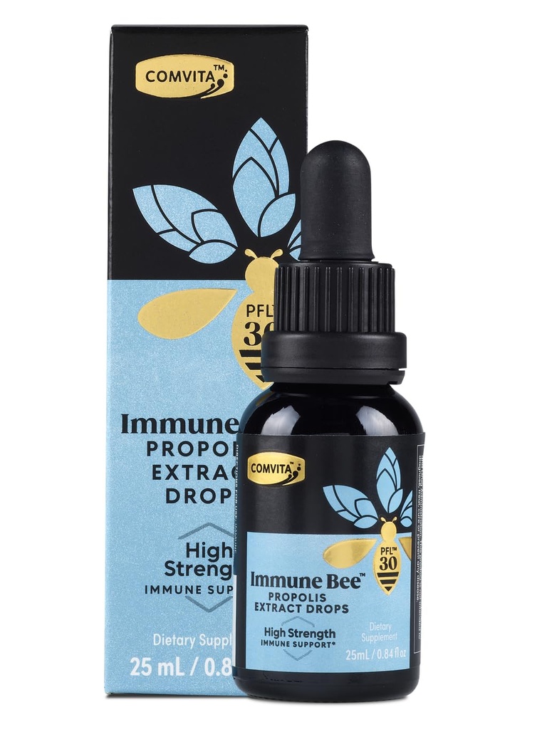 Comvita Extra Strength Bee Propolis Extract - Natuurlijke Immune Support, Drops voor Oral Health, Propolis Liquid, helpt Soothe Throat, Alcoholvrij - PFL 30, 0,8 fl oz glazen fles