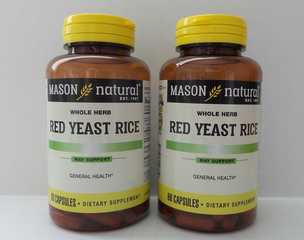 MASON NATUURLIJKE Rode Gist Rijst Capsules - 60ct, Verpakking van 2