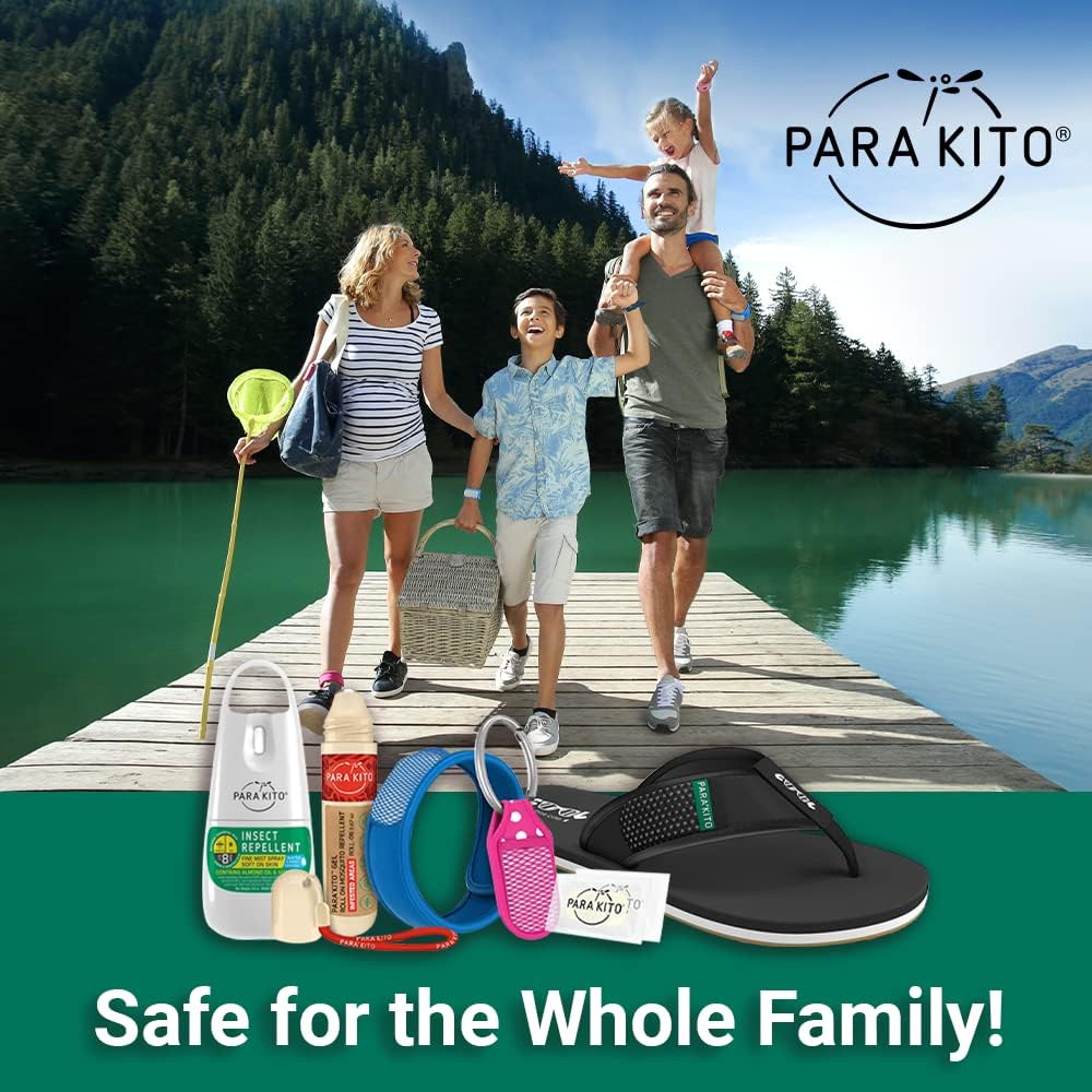 Para'Kito Mosquito Bonus Pack - 2 Mosquito Polsbandjes 2 Refills (Zwart + Wit) + Insect Afstotende Spray