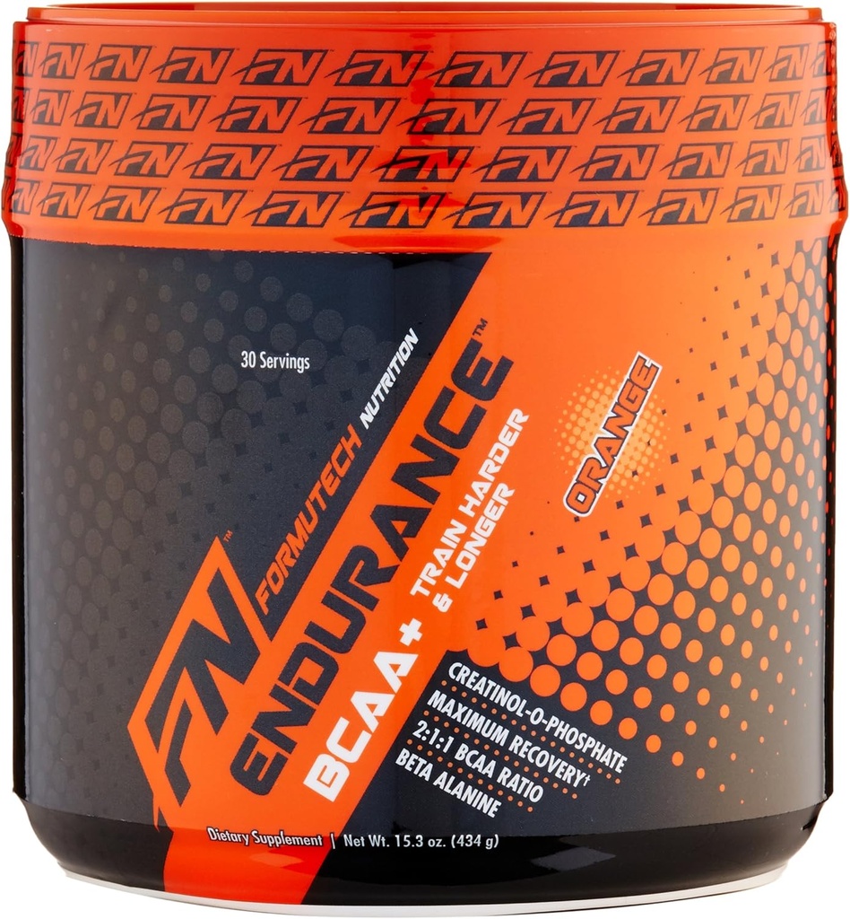 Endurance BCAA Plus, ontworpen voor training Harder en Langer met Beta Alanine, Oranje, 434 Gram