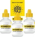 Vitamine D druppels volwassen - water-oplosbare vloeibare D3 druppels - krachtige vitamine D vloeibare druppels - geen roer, niet-GMO, Kosher - D3 vloeibaar om toe te voegen aan drank of voedsel, smaakloze - 12-maand levering (3)