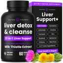 NutraChamps Lever Reiniging Detox & Repair Formula, 20+ Kruiden: Milk Thistle Extract met Silymarin, Artichoke, Dandelion, Chicory Root Powder, Lever Ondersteuning Pillen Supplement, 60 Capsules