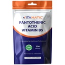 Vitamatic Pantothenic Acid Pure Powder 500 mg per portie - 100 gram - ook wel vitamine B5-200 genoemd