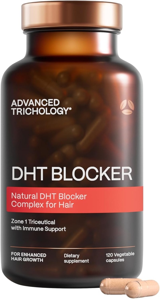 Advanced Trichology DHT Blocker - Hair Growth Supplement for Genetic Thinning for Men and Women | Approved* by American Hair Loss Association - 120 Count (Pack of 1)