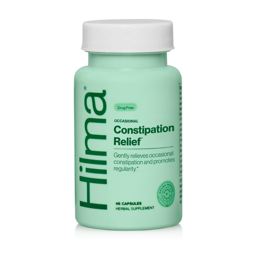 Hilma Gentle Bowel, Occasional Constipation Relief with Magnesium Citrate, Natural and Gentle Laxatives for Constipation w/Magnesium Citrate, Ginger, Anise and Bitter Orange, 46 Vegan Capsules