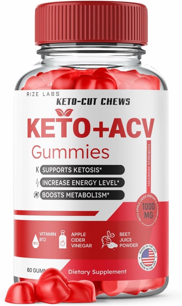 Keto-Cut Chews ACV Gummies - Keto-Cut Chews Premium Keto ACV for Advanced Weight Loss, Keto + ACV Gummy, Keto Cut Chews Maximum Strength Supplement, KetoCut Chews Gummies Reviews (60 Gummies)