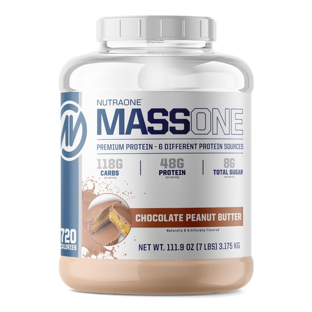 NutraOne Massone Mass Gainer Proteïne Poeder Gain Mass Proteine Meal Vervanging (Chocolaat Pindakaas - 7 lbs.)