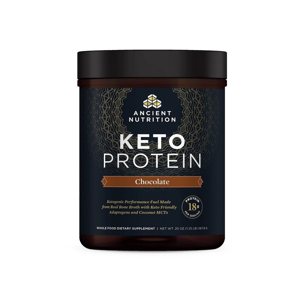 Oude voeding Keto Proteïnepoeder, KetoPROTEIN met vetten van bot Broth en MCT olie, chocolade, 18g eiwit 10g vet per portie, glutenvrij, lage carb, Paleo vriendelijk, 17 porties