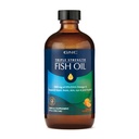 GNC Triple Strength Fish Oil Liquid Supplement, Wild Deep Ocean Caught. met 1000mg EPA DHA Omega 3s, voor, hart, hersenen, huid, oog, gezamenlijke gezondheid, natuurlijke sinaasappelsmaak, 8 Fl Oz, 47 Servers