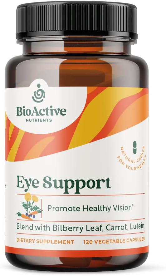 BIOACTIEVE NUTRIËNTEN Oogondersteuning met luteïne - Ondersteuning voor de algehele gezondheid van het oog - 120 plantaardige capsules