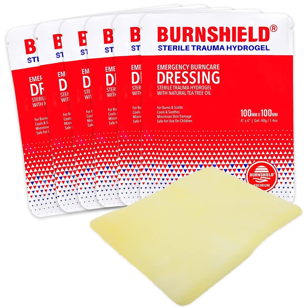 Burnschild 4" X 4" Burn Dressing, Steriel - 6 Tellen