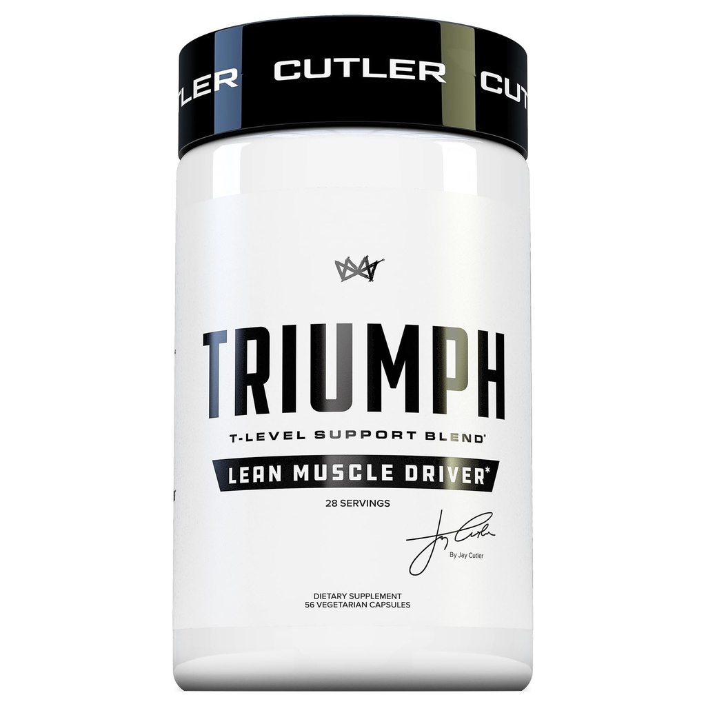 TRIUMPH Testosteron Booster voor mannen: Best Test Booster en Estrogen Blocker voor mannen met DIM, KSM 66 Ashwagandha, en Boron Citrate, Build Natural Lean Muscle Mass and Strength, 56 Veggie Capsules