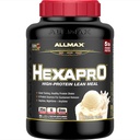 ALLMAX Nutrition HEXAPRO, Franse Vanille - 5 lb - 25 gram eiwit per portie - 8-uurs Sustained Release - Zero Sugar - 52 porties