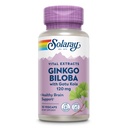 SOLARAY Ginkgo Biloba Extract met Gotu Kola - Ginko Biloba Capsules for Brain Health Support - Vegan, Lab Verified, 60 dagen garantie - 60 porties, 60 VegCaps (30 VegCaps)