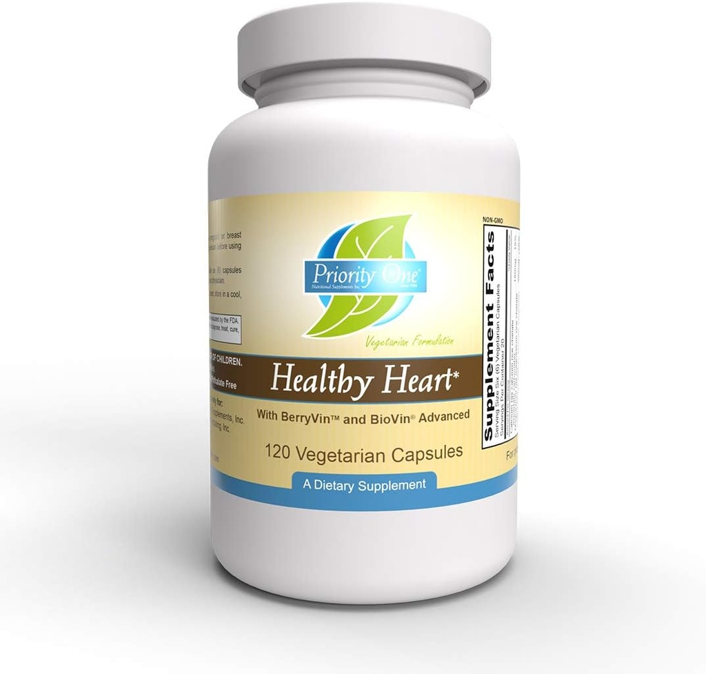 Prioriteit Eén Vitaminen Gezond Hart 120 Vegetarische Capsules - Ondersteuning van een gezond hart- en vaatstelsel.*
