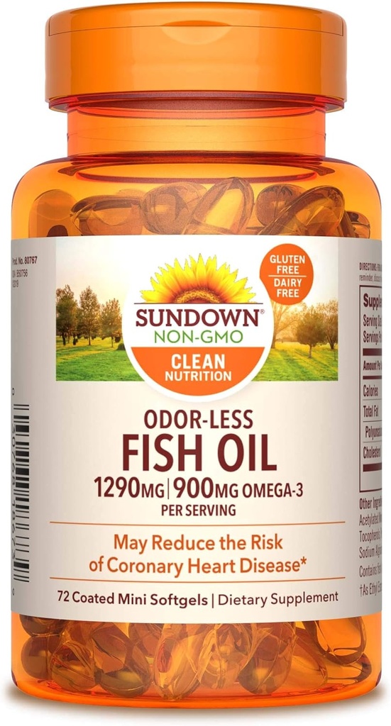 Zonsondergang Visolie, 72 gecoate Mini Softgels