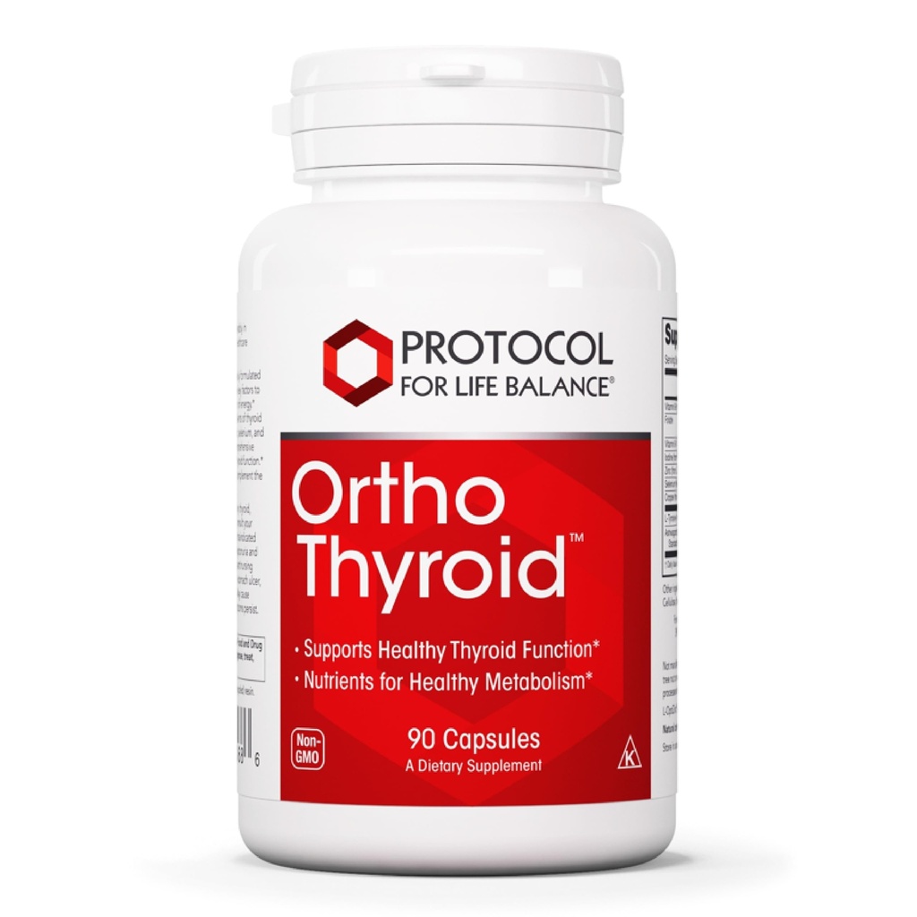 Protocol Ortho Schildklier - Ondersteunt gezonde schildklierfunctie* - met Ashwagandha, Zink & Selenium - Non-GMO & Kosher - 90 Veg Capsules
