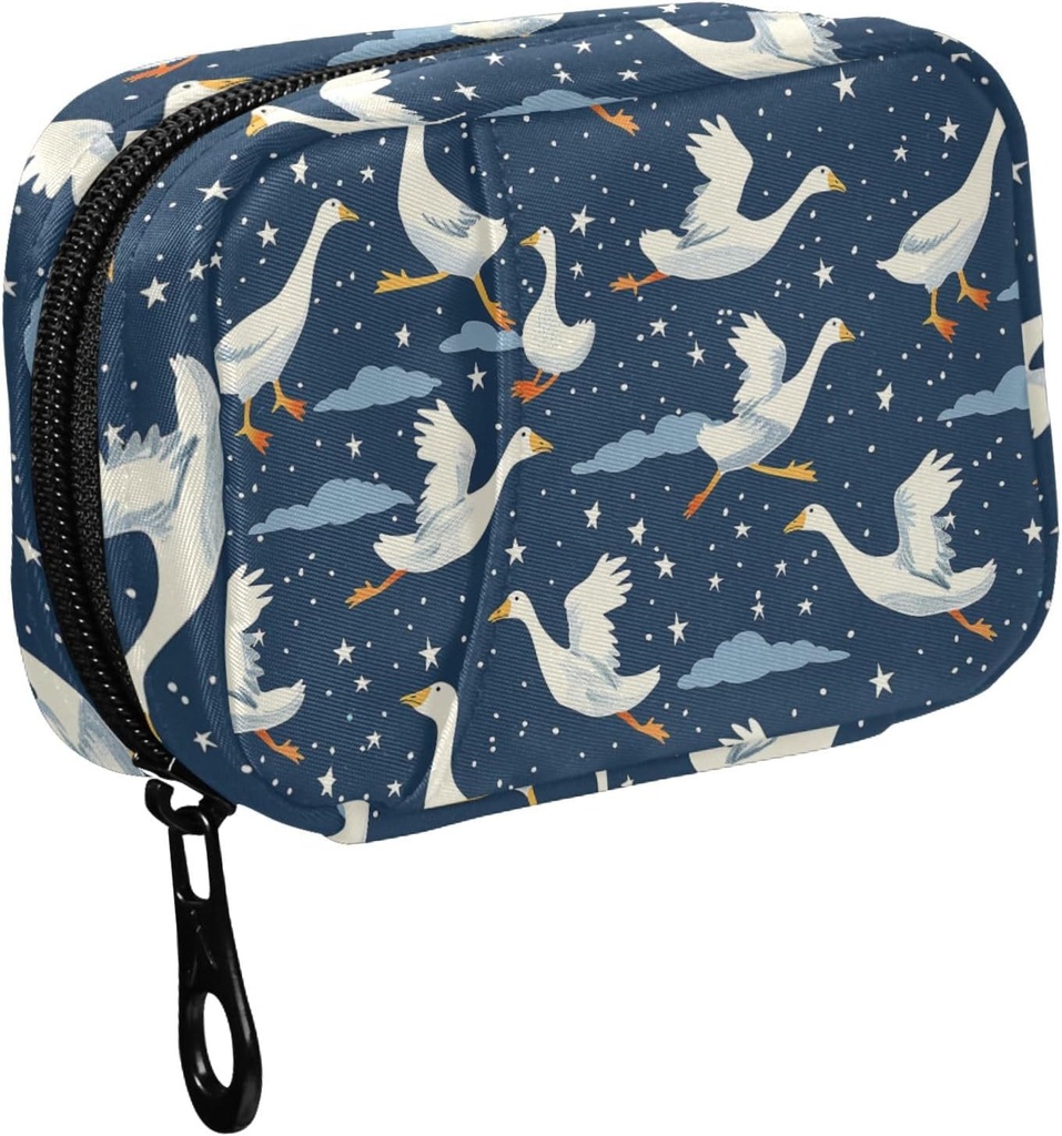 Fustyad Grappige ganzen Vliegen in Nightsky en Stars Travel Pill Organizer Bag met Zipper kleine pil doos 7 dagen pil geval voor Purse opslag wekelijkse vitamine geneeskunde supplement