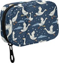 Fustyad Grappige ganzen Vliegen in Nightsky en Stars Travel Pill Organizer Bag met Zipper kleine pil doos 7 dagen pil geval voor Purse opslag wekelijkse vitamine geneeskunde supplement