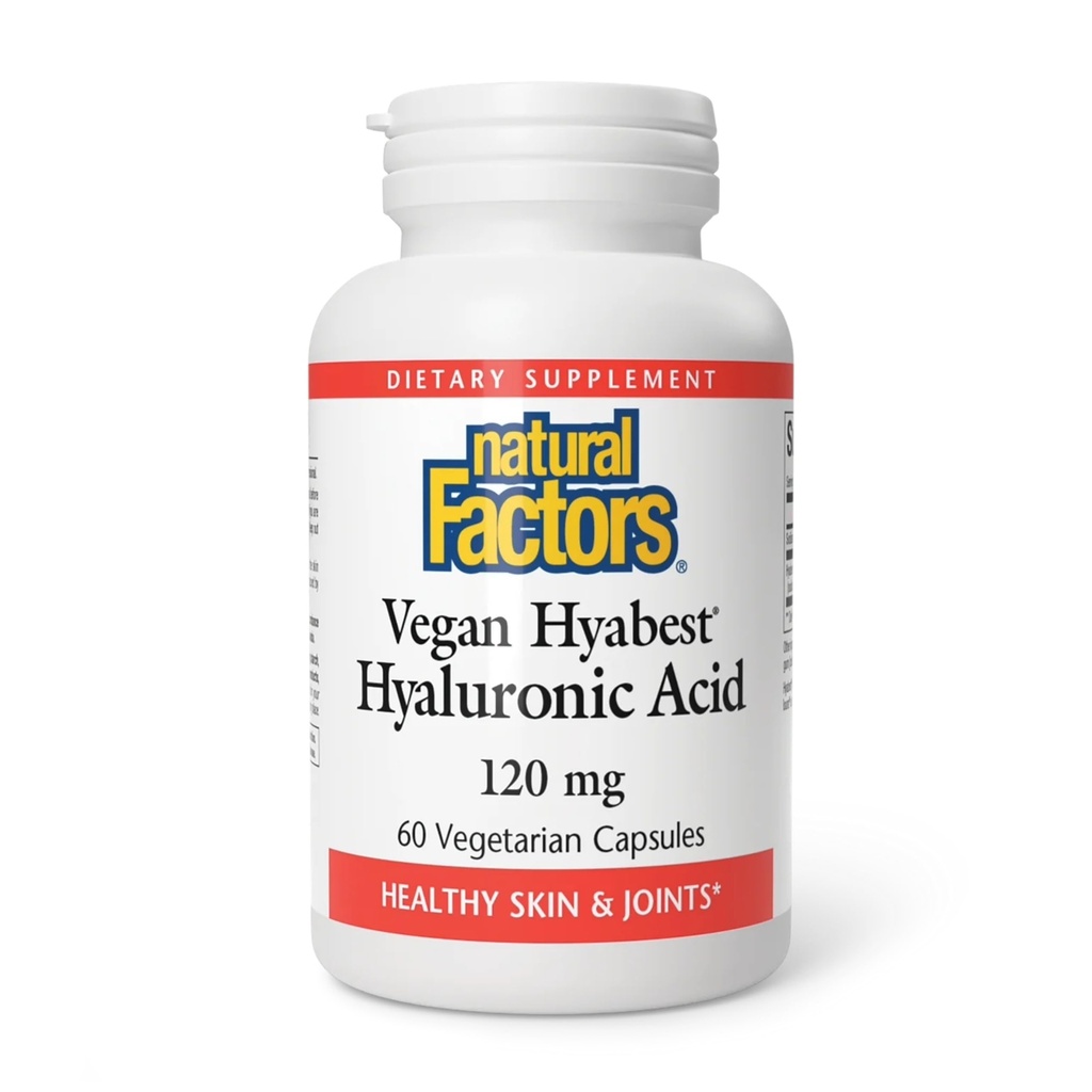 Natuurlijke factoren - Hyabest Hyaluronzuur, ondersteunt gezonde gewrichten en huid, 60 Vegetarische capsules