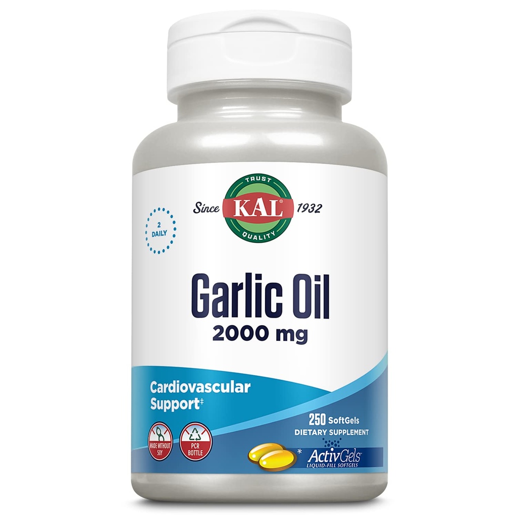 KAL Knoflookolie 2000 Softgels, 250 Tel.
