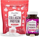 Mama Natural Prenatal Probiotic & Multi Collageen Protein Bundle - 25 Miljard CFU & 11g gehydrolyseerde Collageen peptiden voor zwangerschap, haar, huid, nagels en spijsverteringszorg ondersteuning