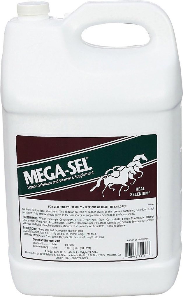 599840 Mega-Sel vloeibare formule voor paarden, 2,5 Gallon