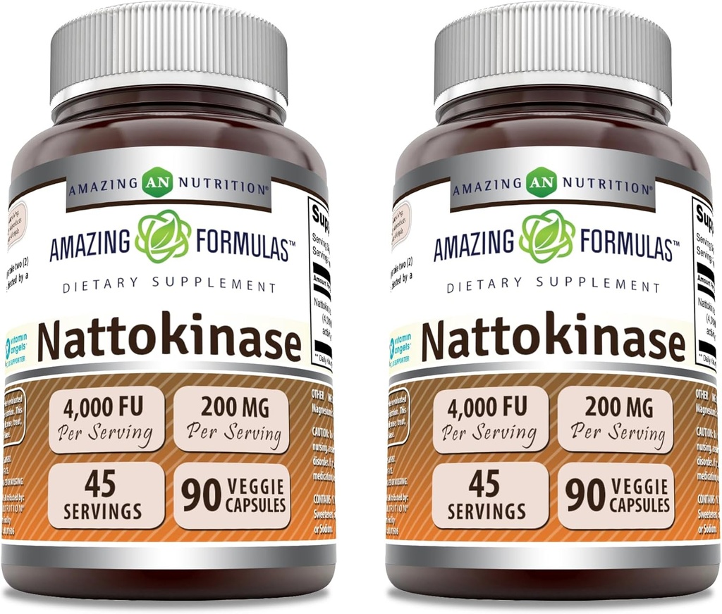 Verbazingwekkende formules Nattokinase Dieetsupplement 100 mg Veggie Capsules Supplement 