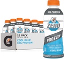 Gatorade Zero met eiwit, 10g Wei Proteïne Isolaat, Zero Sugar, vegetarische, vloeibare Elektrolyten, Cool Blue, 16,9 Fl Oz Fles, 12 Pack