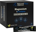 Magnesium Poeder Drink Mix Packs - Citroen/Lime - Natural Flow 4X Magnesium Glycinate, Taurate, Malate, Orotate Supplement, Kalm slapen en Kramp ondersteuning Blend, No Mag Citraat of Oxide, 30 Stick Packs