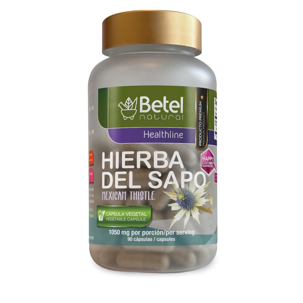 Betel Natural Premium Hierba del Sapo (Mexicaanse distel) Capsules gezonde detox zoals oma gebruikt - 90 Caps
